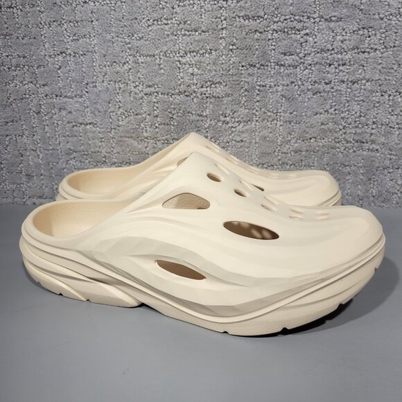 Hoka Ora Recovery Mules Unisex Size US L7 M9 Vanilla Tan Slip-On Slides Sandals - Picture 4 of 11